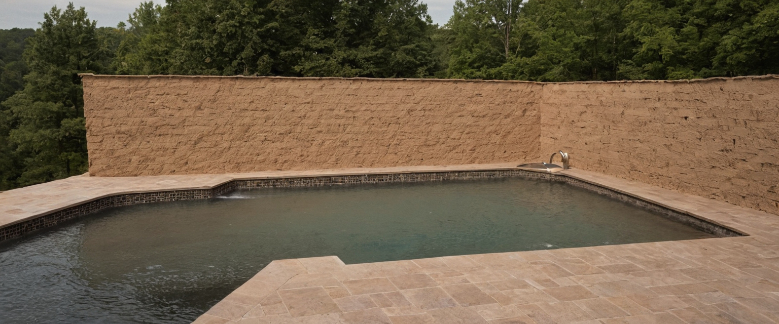What elevation controls govern the threshold between the pool bath and the exterior deck